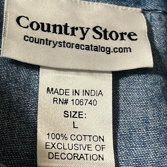 COUNTRY STORE EMBROIDERED FLORAL DENIM VEST SIZE L - Picture 6 of 7